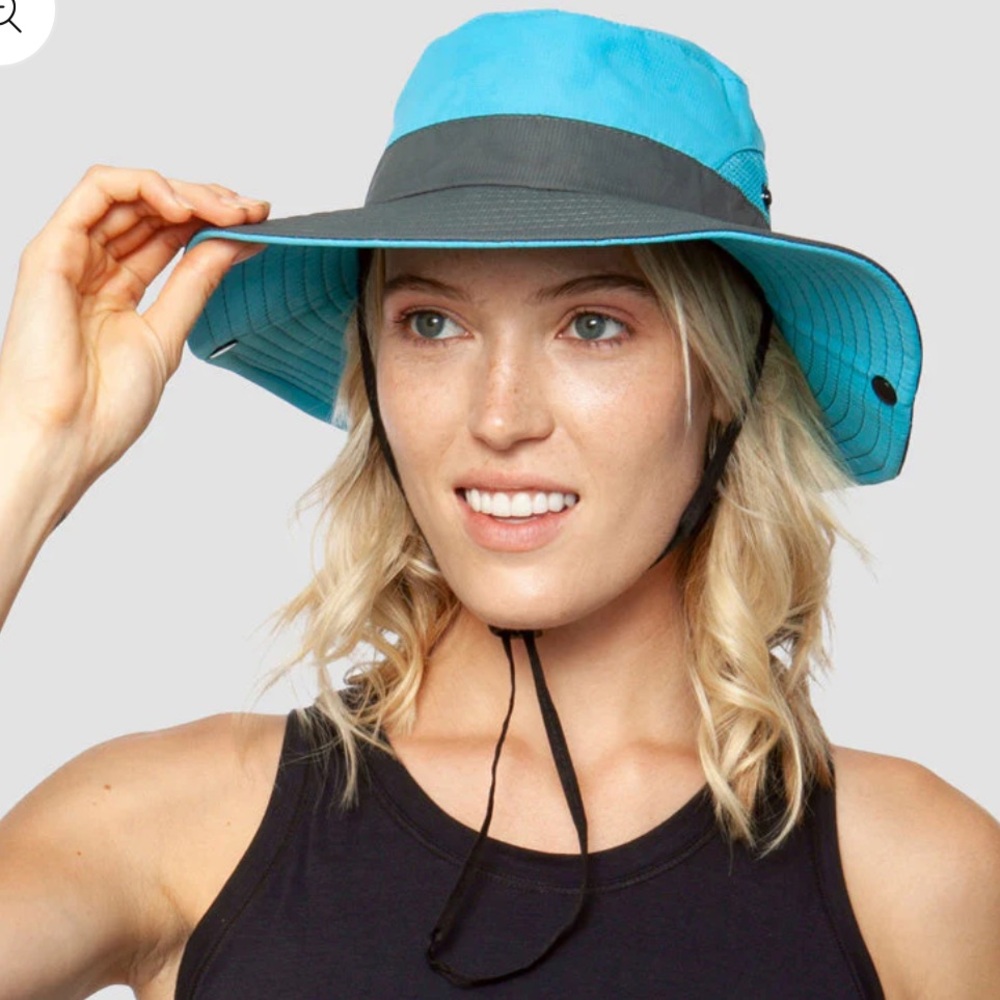 UV Protection Foldable Sun Hat blue color